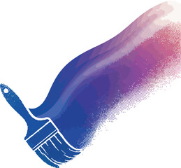 Graphic Design Transition Brushstroke Vector Illustration. Smooth Gradient Halftone Pattern