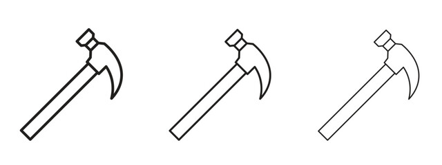 Hammer icon for web. simple element illustration with editable strokes