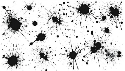 Abstract ink blots on white background