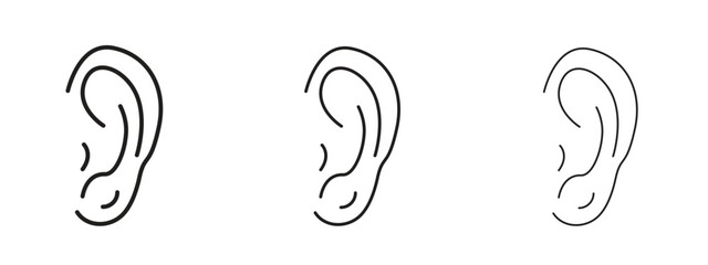 Ear icon for web. simple element illustration with editable strokes