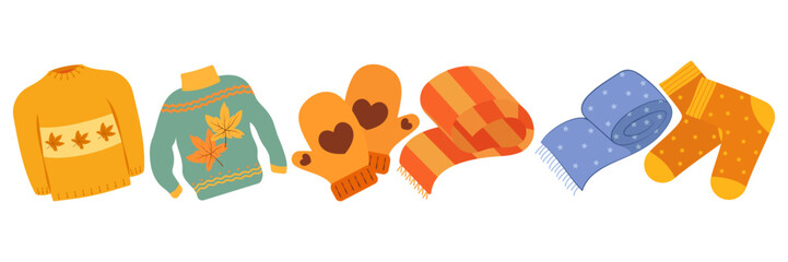 Thanksgiving autumn food and decoration set
