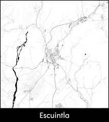 Escuintla city map, Guatemala - Topographic vector map poster