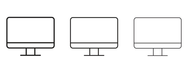 Computer screen icon for web. simple element illustration with editable strokes