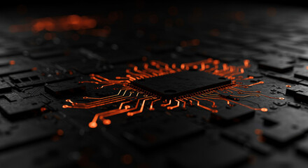 close up of computer chip