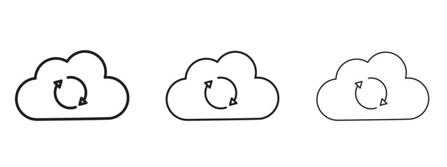 Cloud sync icon for web. simple element illustration with editable strokes