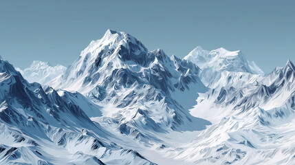 Obraz premium Snowy mountain peak under the blue sky