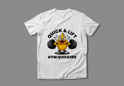 Funny Duck Gym Weightlifting T Shirt
