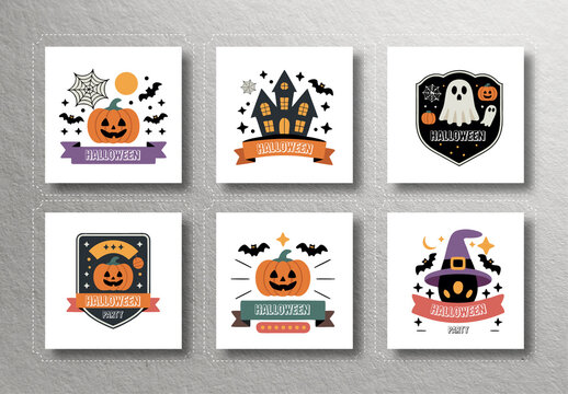 Halloween Badge Design Layout