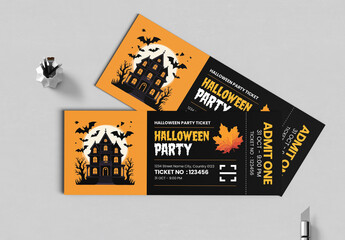 Halloween Event Ticket Design Template