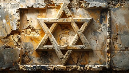 Star of David in weathered stone