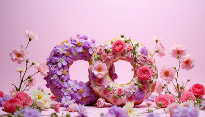 pink flowers on a white background