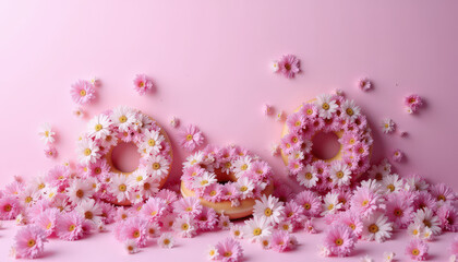 close up of pink flowers and petals