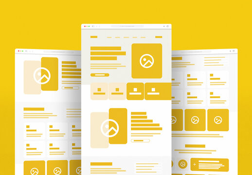 Modern Landing Page Wireframe Layout for UX UI Design