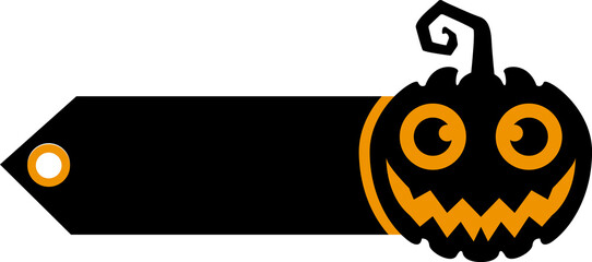 Halloween price tag. Gift tags set. Stickers price. Pumpkin for Halloween with written discount percentages for coupons, social networks, covers, posters, showcase decorations, markets.