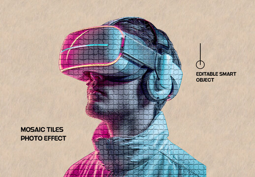 Mosaic Tiles Photo Effect Design