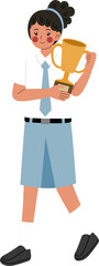 Fototapeta premium cute high school student cartoon character