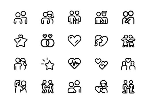 Relationship Love Icon Set