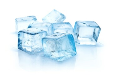 Obraz premium Clipart ice cubes crystal white white background.