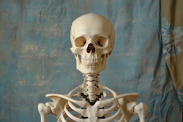 Photo of a human skeleton captured in natural light showcasing intricate details