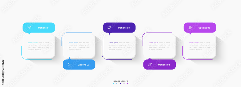 Wall mural vector infographic label design template with icons and 5 options or steps. can be used for process 