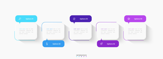 Vector Infographic label design template with icons and 5 options or steps. Can be used for process diagram, presentations, workflow layout, banner, flow chart, info graph.