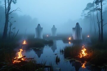 misty morning on the river