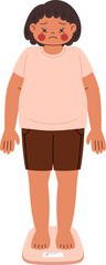 overweight people standing on the scales