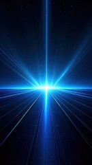 Obraz premium Futuristic Light Burst Tunnel in Deep Blue Color Palette with Abstract Data Streams Backgrounds for Science Fiction and Technology Concepts