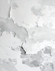 Obraz premium Abstract textured surface of cracked, layered white and gray plaster