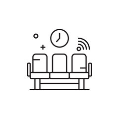 Waiting area or Waiting room icon, hospital or clinic Symbol Outline icon Transparent background Editable Stroke