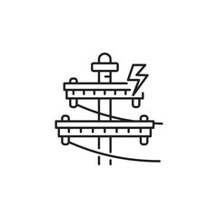 Electric Pole Symbol Outline icon Transparent background Editable Stroke