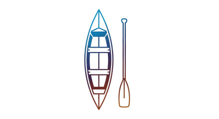 Vibrant kayak and paddle illustration, modern design featuring smooth gradients