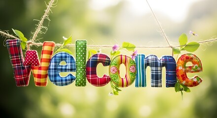 Colorful Welcome Letter With Hanging, Welcome, Welcome Art, Welcome Png PNG and Vector 