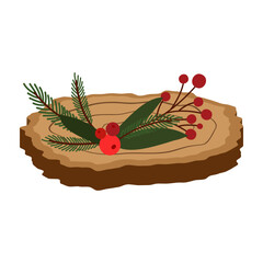 Christmas wreaths and festive branch decorations
