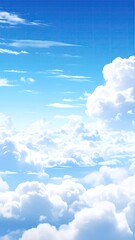 High-angle view of fluffy white clouds against a vibrant blue sky (2)
