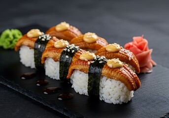 Eel sushi platter