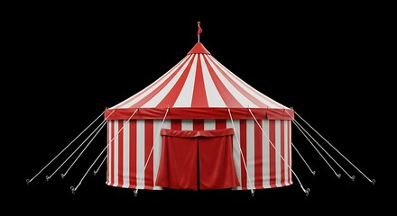 Classic Red and White Striped Circus Tent A Vintage Attraction for Entertainment