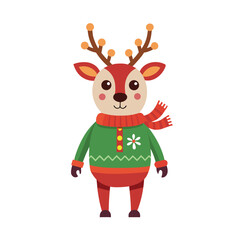reindeer with christmas hat
