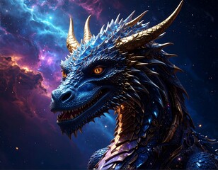 Cosmic dragon portrait