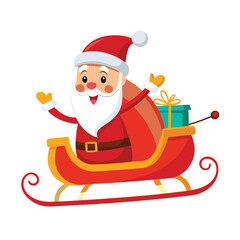 Santa Claus carrying Christmas gifts in a cartoon illustration