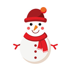 Snowman with red hat and scarf