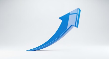 Bright blue arrow pointing upwards symbolizing growth and achievement