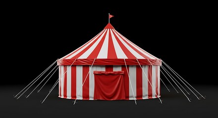 Classic Big Top Circus Tent with Striking Red and White Stripes