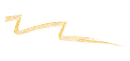 Hand drawn yellow pencil lines, circles, stripes and squiggly lines on a transparent background.
