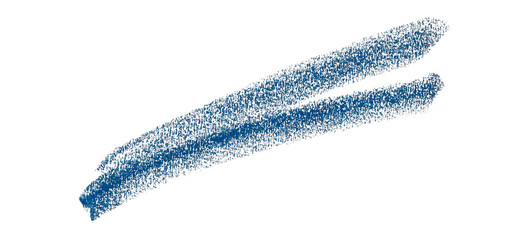 Hand drawn blue pencil lines, circles, stripes and squiggly lines on transparent background.