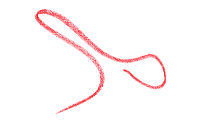 Hand drawn red pencil lines, circles, stripes and squiggly lines on transparent background.