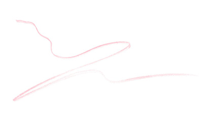 Hand drawn pink pencil lines, circles, stripes and squiggly lines on transparent background.