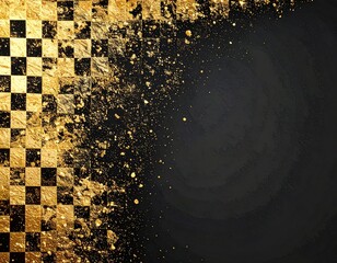 日本伝統の金箔市松模様 背景デザイン
