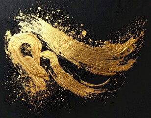 日本の伝統美を感じさせる金箔ブラシアートの高級和風背景