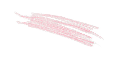 Hand drawn pink pencil lines, circles, stripes and squiggly lines on transparent background.